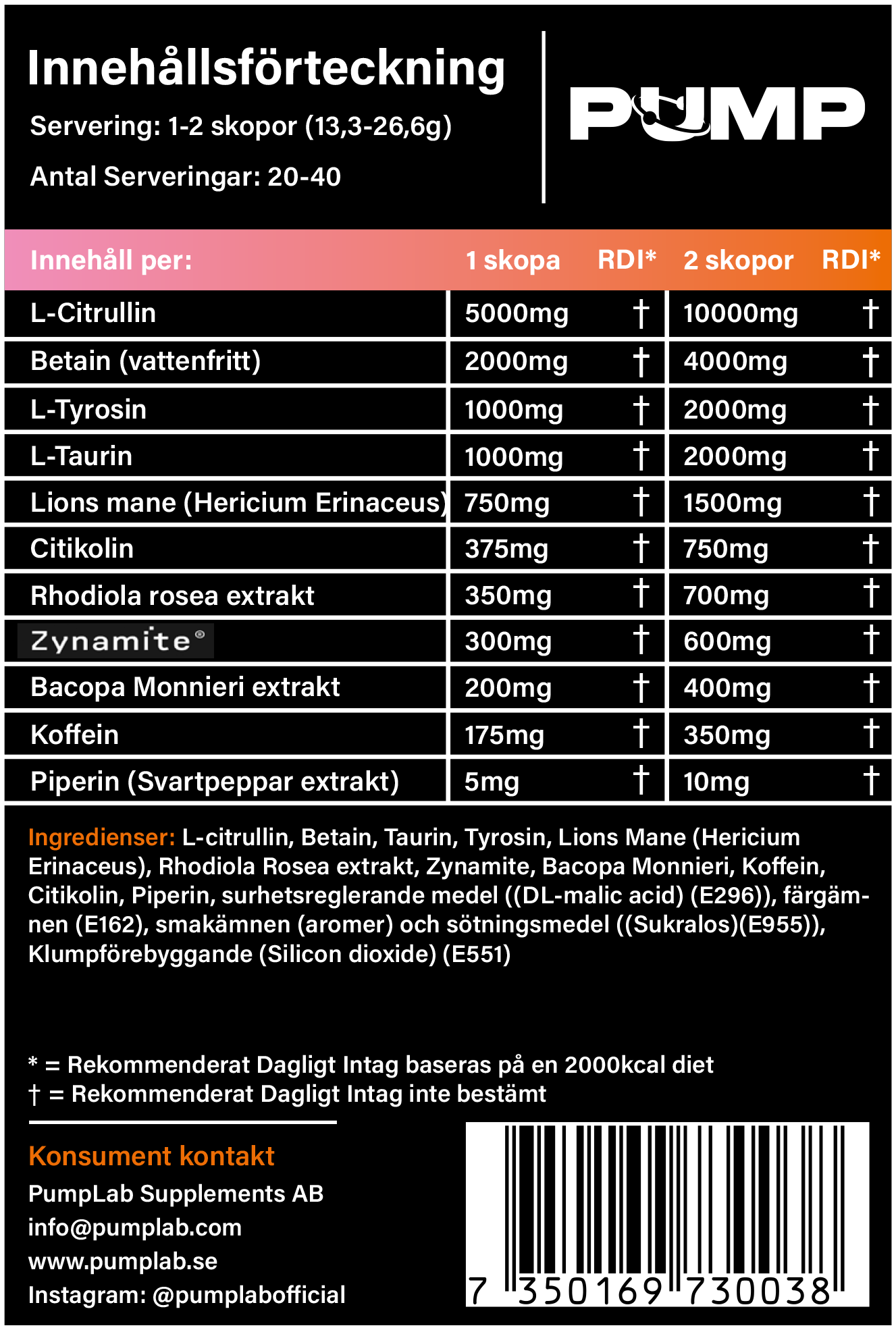 LUMINITE - Beta Alanin Free Preworkout