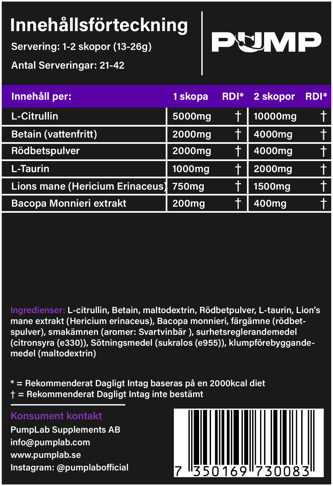 PLUTONIUM - Stim free Preworkout